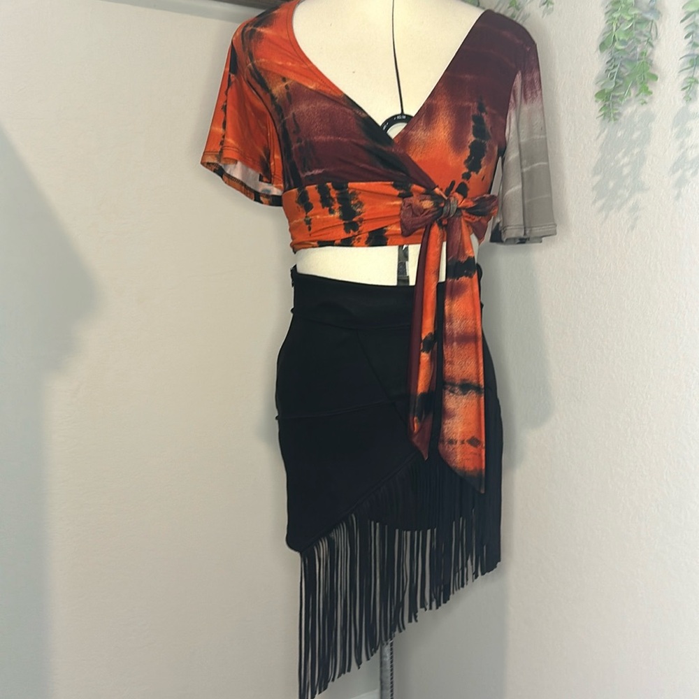 Faux Suede Fringe Mini
